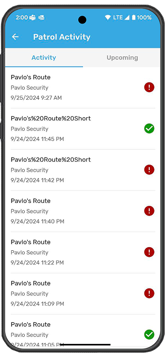 Patrol Status Screenshot
