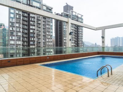 hotel top swimming pool with residential apartments background hotel top swimming pool with residential apartments background,hong kong,china.